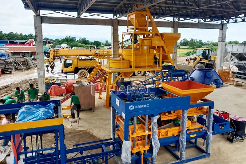 Ligne de production de blocs de béton aux Philippines
