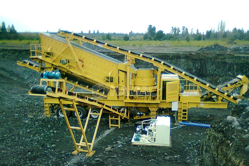 Usine mobile de concassage et de criblage de 100 à 120 t/h au Chili
