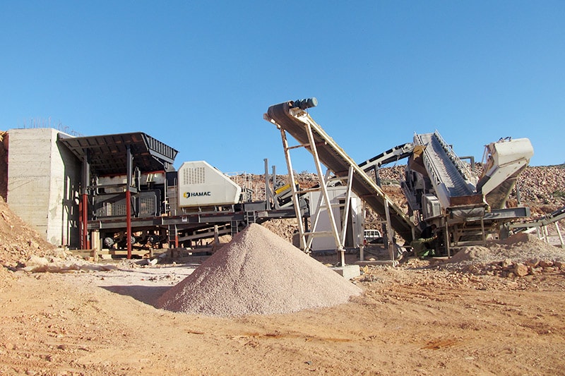Usine mobile de concassage et criblage 100-120tph en Algérie