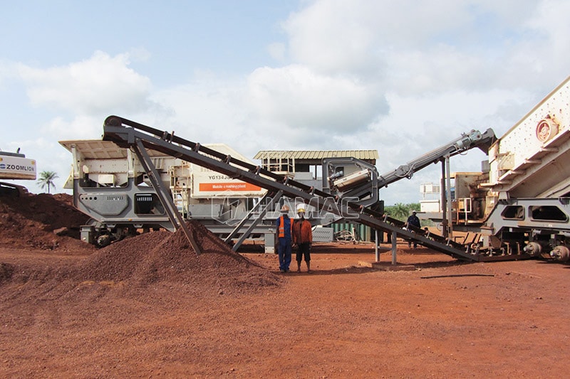 Usine mobile de concassage et de criblage de 200 t/h en Guinée