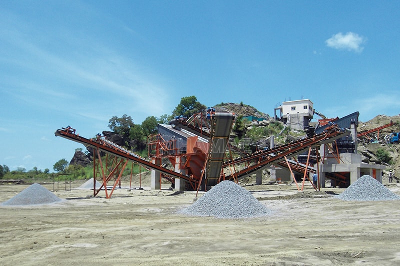 Usine fixe de concassage et de criblage d'agrégats de 250 t/h au Soudan du Sud