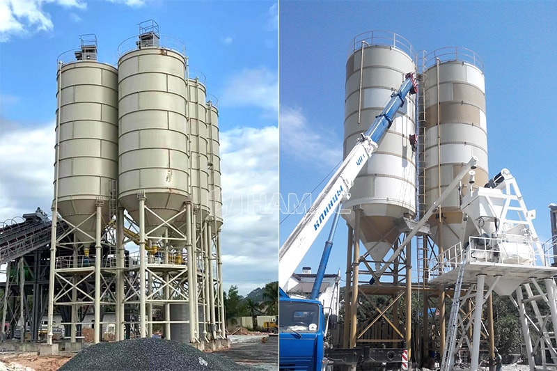 Silo à poudre de type bouteille